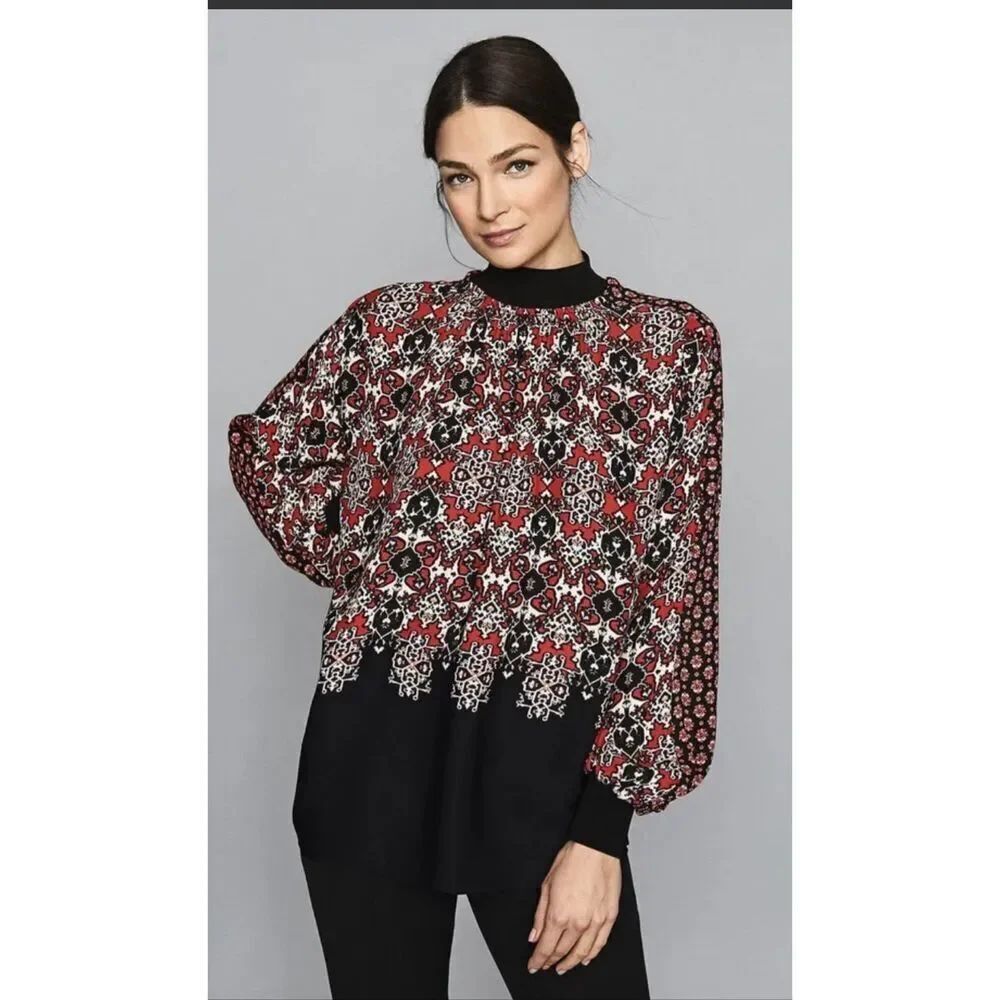 Reiss Maisie High Neck Blouse Sz 4 Small